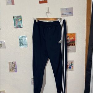 Adidas Kids Navy Joggers with White Stripes